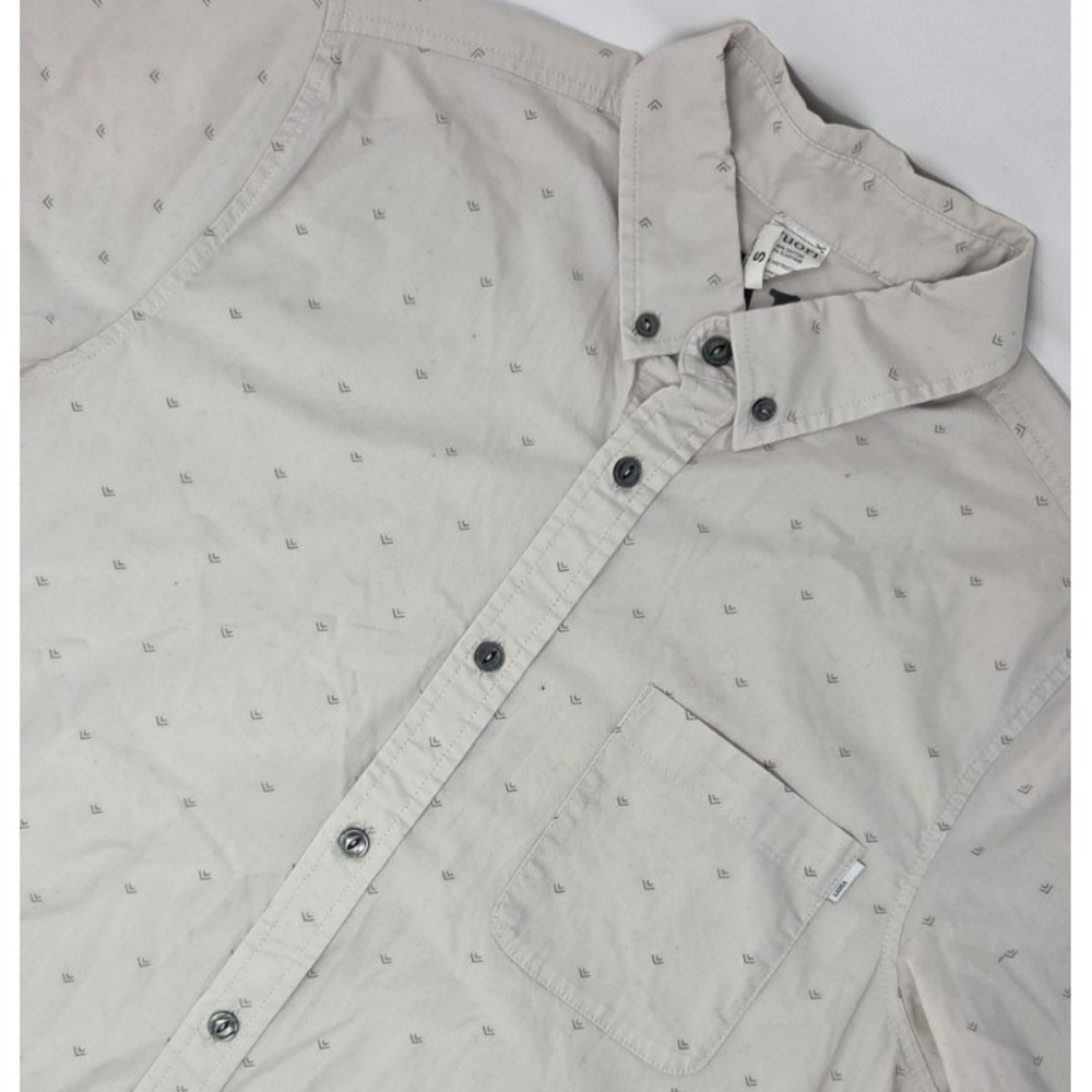 VUORI Crest Short Sleeve Button Down Shirt Men's Small‎ Beige